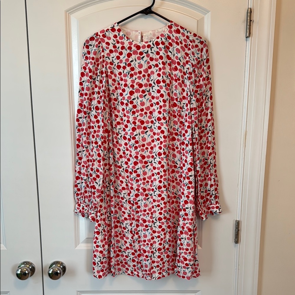 Cherry Print Long Sleeve Dress
